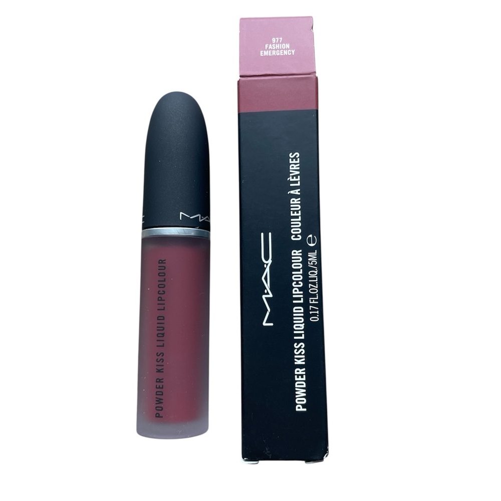 mac powder kiss 977 FASHION EMERGENCY liquid lipcolour Full Size New In Box